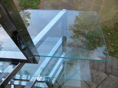 Milo Baughman Outrageous Milo Baughman Style Chrome and Glass Butterfly tag re Midcentury