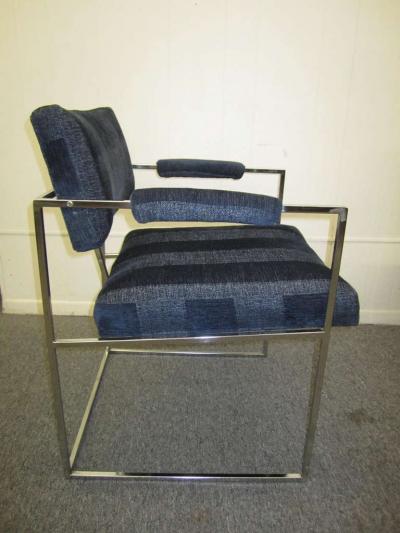 Milo Baughman Outstanding Set of Six Milo Baughman Chrome Dining Chairs Mid Century Modern