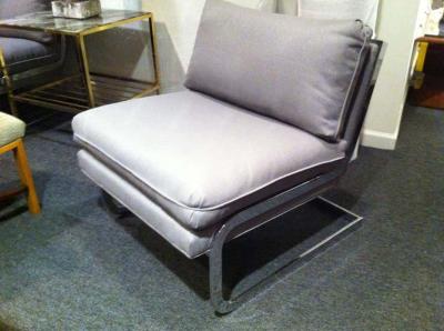 Milo Baughman Pair Mid Century Milo Baughman style S shaped Cantilever Club Chairs