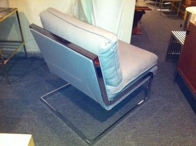 Milo Baughman Pair Mid Century Milo Baughman style S shaped Cantilever Club Chairs