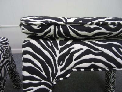 Milo Baughman Pair Milo Baughman Style Square Upholstered Bench Stools Mid century