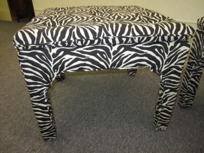 Milo Baughman Pair Milo Baughman Style Square Upholstered Bench Stools Mid century