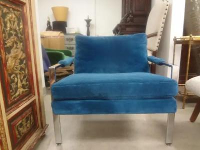 Milo Baughman Pair Of Milo Baughman For Thayer Coggin Chrome Lounge Chairs