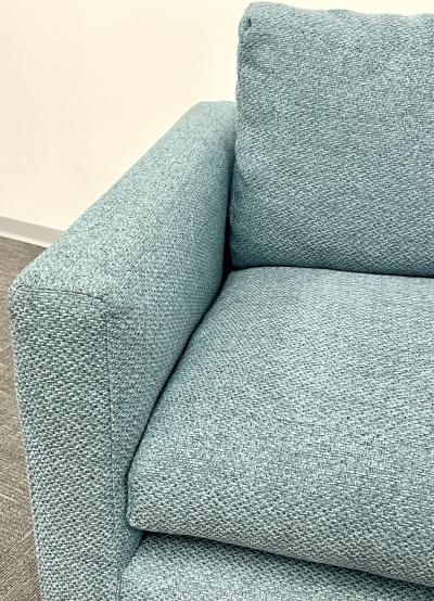 Milo Baughman Pair Teal Milo Baughman Style Mid Century Modern Lounge Chairs Swivel Square