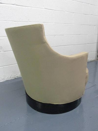 Milo Baughman Pair Upholstered Swivel Chairs style of Milo Baughman