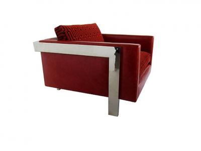 Milo Baughman Pair of American Modern Polished Chrome Leather Velvet Armchairs Milo Baughman