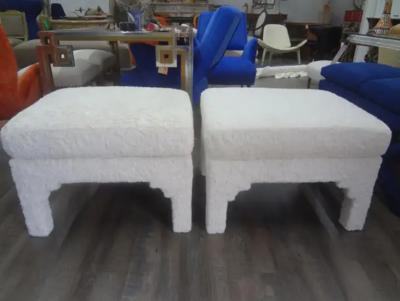 Milo Baughman Pair of Billy Baldwin Style Parsons Ottomans