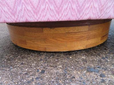 Milo Baughman Pair of Butcher Block Milo Baughman Style Barrel Back Lounge Chairs Mid Century