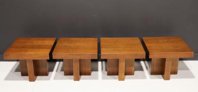 Milo Baughman Pair of Cruciform Occasional Tables by Milo Baughman