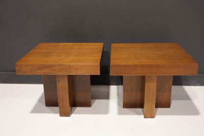 Milo Baughman Pair of Cruciform Occasional Tables by Milo Baughman