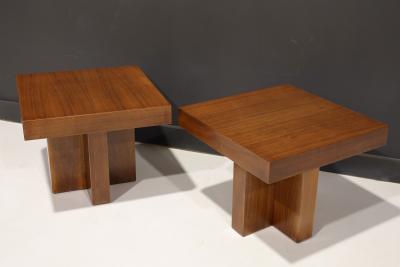Milo Baughman Pair of Cruciform Occasional Tables by Milo Baughman