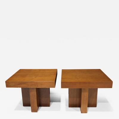 Milo Baughman Pair of Cruciform Occasional Tables by Milo Baughman