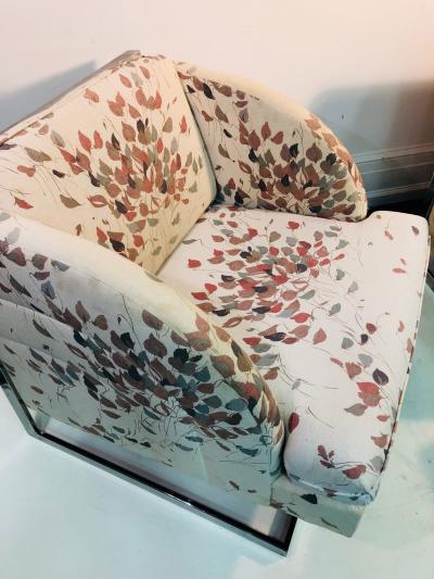 Milo Baughman Pair of Milo Baughman Chairs with Unusual Design