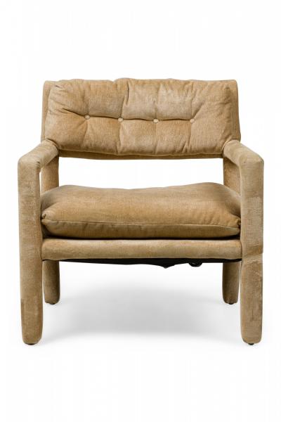 Milo Baughman Pair of Milo Baughman Mid Century American Modern Upholstered Parsons Armchairs