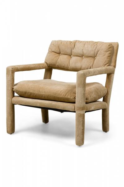 Milo Baughman Pair of Milo Baughman Mid Century American Modern Upholstered Parsons Armchairs