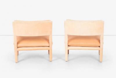 Milo Baughman Pair of Milo Baughman Parsons Style Lounge Pull Up Chairs