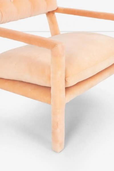 Milo Baughman Pair of Milo Baughman Parsons Style Lounge Pull Up Chairs