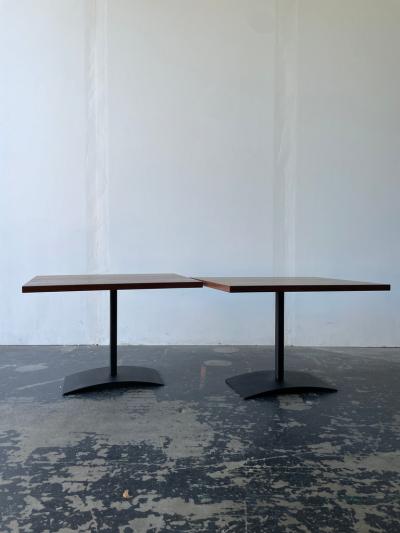 Milo Baughman Pair of Milo Baughman Striped End Tables for Directional