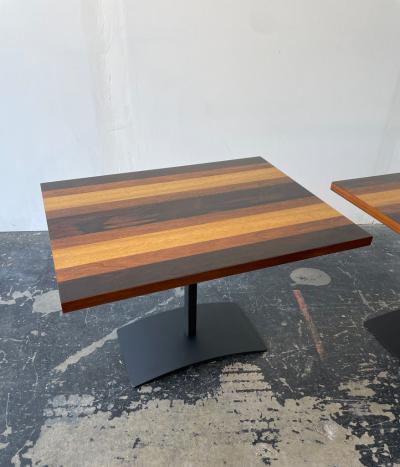Milo Baughman Pair of Milo Baughman Striped End Tables for Directional