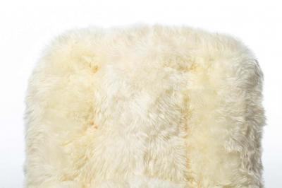 Milo Baughman Pair of Milo Baughman Style Sheepskin Chrome Slipper Chairs c 1970s