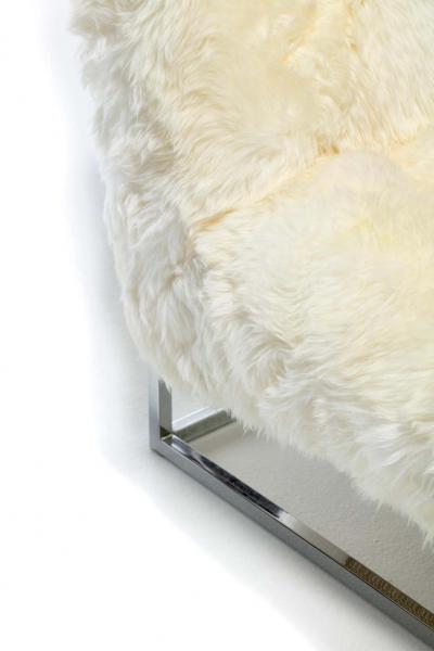 Milo Baughman Pair of Milo Baughman Style Sheepskin Chrome Slipper Chairs c 1970s