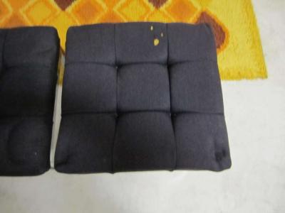 Milo Baughman Pair of Milo Baughman Style Tufted Chrome Stools Mid century Modern