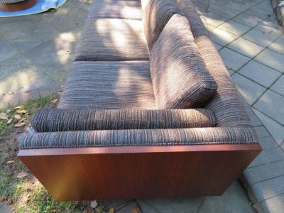 Milo Baughman Pair of Milo Baughman Style Walnut Case Loveseat Sectional Mid Century Modern