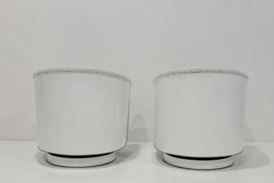 Milo Baughman Pair of Milo Baughman Tilt Swivel Lounge Chairs Kelly Wearstler Boucle