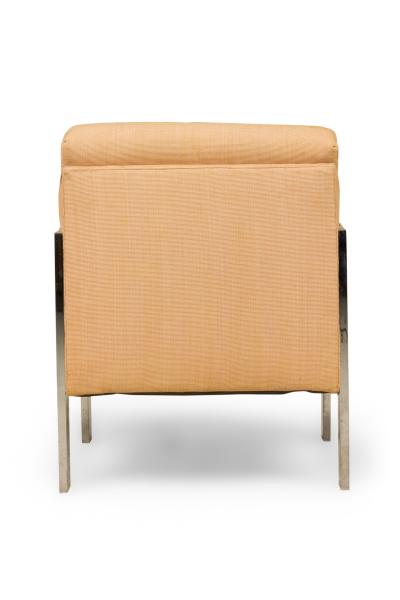 Milo Baughman Pair of Milo Baughman for Directional Polished Chrome Upholstered Armchairs