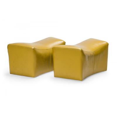 Milo Baughman Pair of Milo Baughman for Thayer Coggin American Mid Century Yellow Leather Sadd