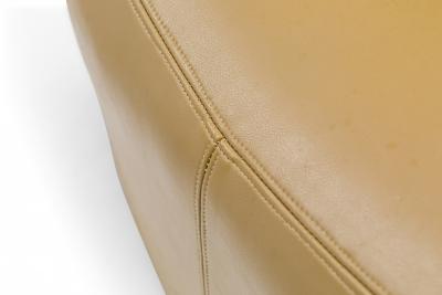 Milo Baughman Pair of Milo Baughman for Thayer Coggin American Yellow Leather Saddle Ottomans