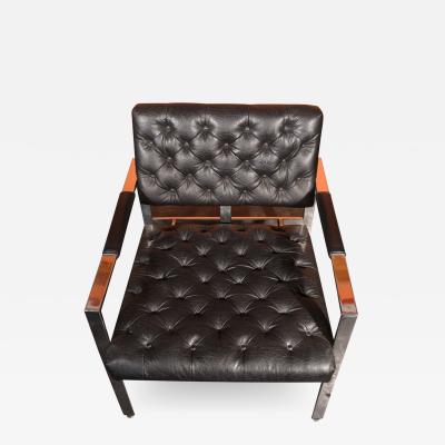 Milo Baughman Pair of Milo Baughman for Thayer Coggin Leather Lounge Chairs