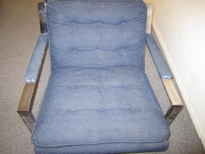 Milo Baughman Pair of Milo Baughman style Matched Mismatched Chrome Lounge Chairs