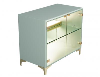 Milo Baughman Pair of Modern Sage Green Display End Tables by Milo Baughman for Thayer Coggin