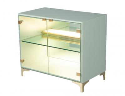 Milo Baughman Pair of Modern Sage Green Display End Tables by Milo Baughman for Thayer Coggin