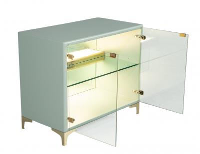 Milo Baughman Pair of Modern Sage Green Display End Tables by Milo Baughman for Thayer Coggin