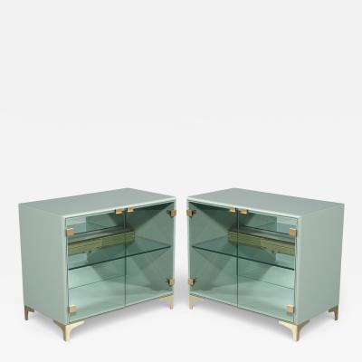 Milo Baughman Pair of Modern Sage Green Display End Tables by Milo Baughman for Thayer Coggin
