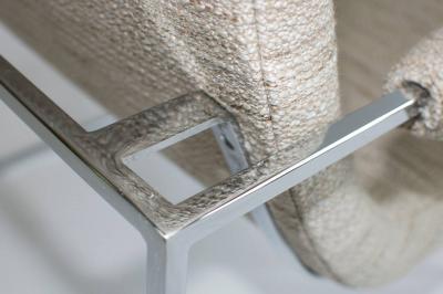 Milo Baughman Pair of Petite Milo Baughman Chrome Lounge Chairs