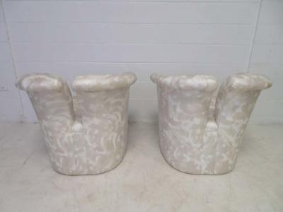 Milo Baughman Pair of Signed Milo Baughman Barrel Back Lounge Chairs Mid Century Modern