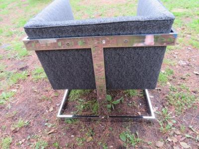 Milo Baughman Petite Milo Baughman Chrome Cube Lounge Chair Mid Century Modern