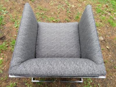 Milo Baughman Petite Milo Baughman Chrome Cube Lounge Chair Mid Century Modern