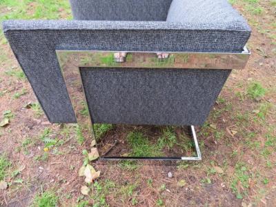 Milo Baughman Petite Milo Baughman Chrome Cube Lounge Chair Mid Century Modern