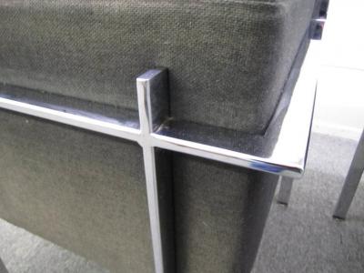 Milo Baughman Rare Pair of Milo Baughman Solid Flat Bar Chrome Cube Chairs Mid Century Modern