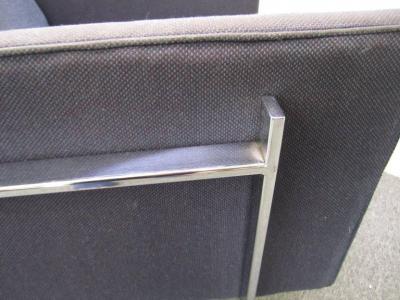 Milo Baughman Rare Pair of Milo Baughman Solid Flat Bar Chrome Cube Chairs Mid Century Modern
