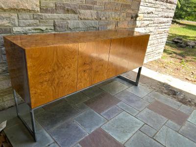 Milo Baughman Scrumptious Milo Baughman Burl Olive Wood Credenza Thayer Coggin Mid Century