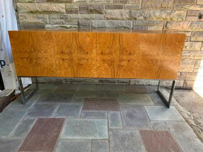 Milo Baughman Scrumptious Milo Baughman Burl Olive Wood Credenza Thayer Coggin Mid Century
