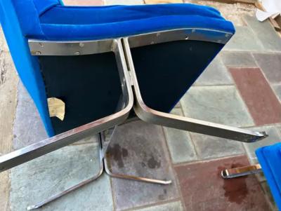 Milo Baughman Sensational Pair Milo Baughman style Chrome Slipper Chairs Mid Century Modern