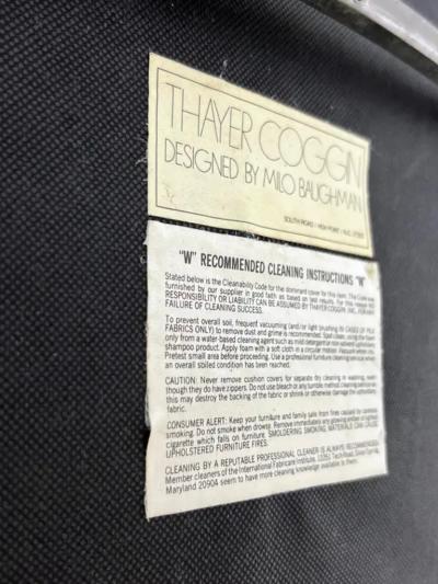 Milo Baughman Set of 4 Milo Baughman Thin Line Dining Chairs in Ivory Boucle 1970s