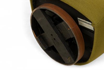 Milo Baughman Set of 6 Milo Baughman for Thayer Coggin Olive Green Upholstered Swivel Chairs