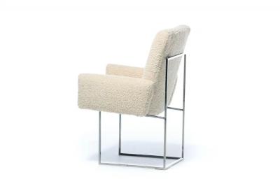 Milo Baughman Set of Twelve Milo Baughman for Thayer Coggin Dining Chairs in Lux Ivory Boucl 
